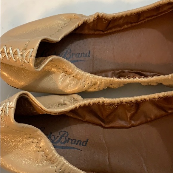 Nude Shimmery Lucky Brand Ballet Flats - Picture 7 of 7